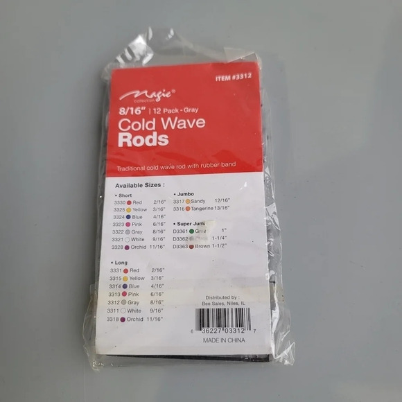 Set Of 3 Magic Collection Packs Cold Wave Rods 3/8" Long Gray New SEALED 36 Pcs - Picture 5 of 6
